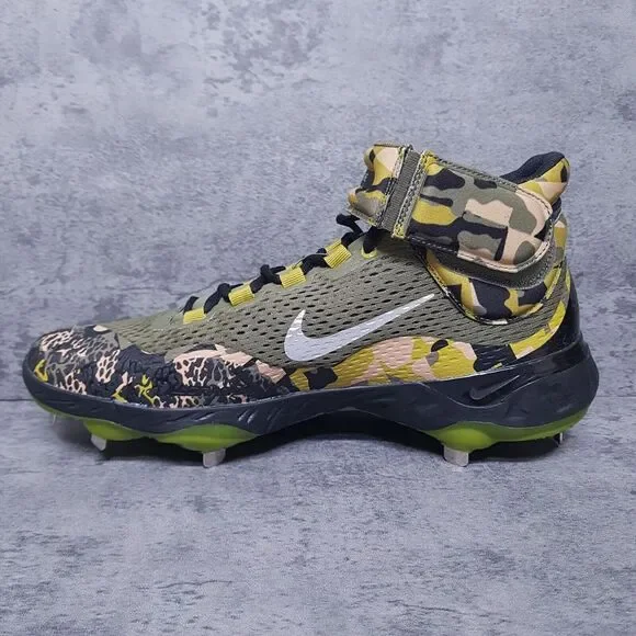 NIKE Alpha Huarache Elite 4 Baseball Cleats Men 13.5 Green Black Camo FD5517 200